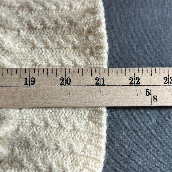 Vintage Aran Crafts Blazer Cardigan Sweater Womens XS Tan Cable Knit Merino Wool - Picture 8 of 10